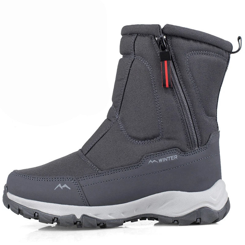 Halbhohe Winter-Snowboots für Damen & Herren – Wasserdichte Warme Stiefel mit Plüschfutter – Atmungsaktiver Baumwollmix