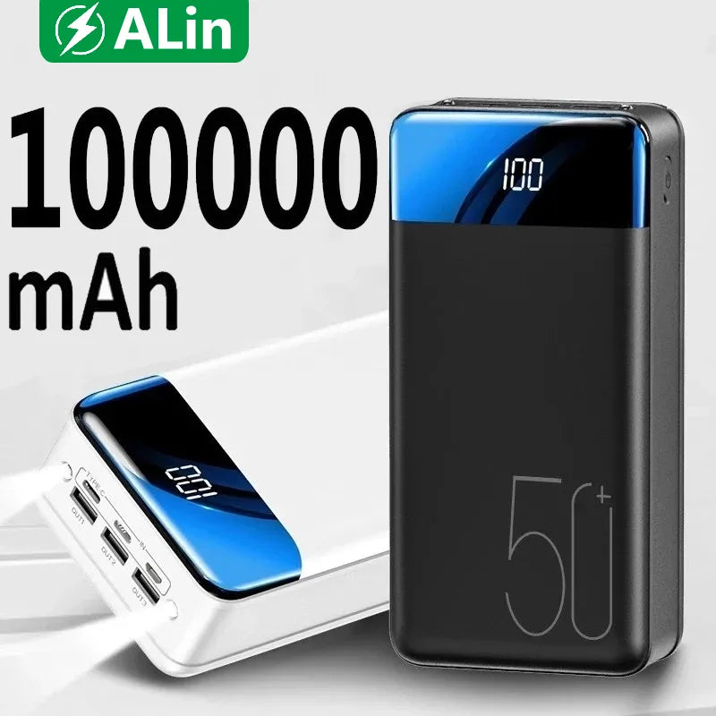 100.000 mAh Ultra‑Hochkapazitäts Powerbank – Superschnelles Laden für Smartphones, Tablets & Laptops