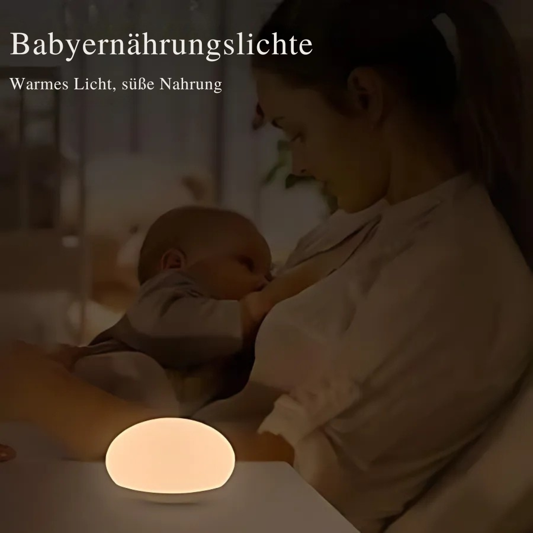 Stilllicht für die Stillzeit – BPA-freie Silikon-Touchlampe mit augenfreundlichem, stufenlosem Dimmer – kabellos & wiederaufladbar