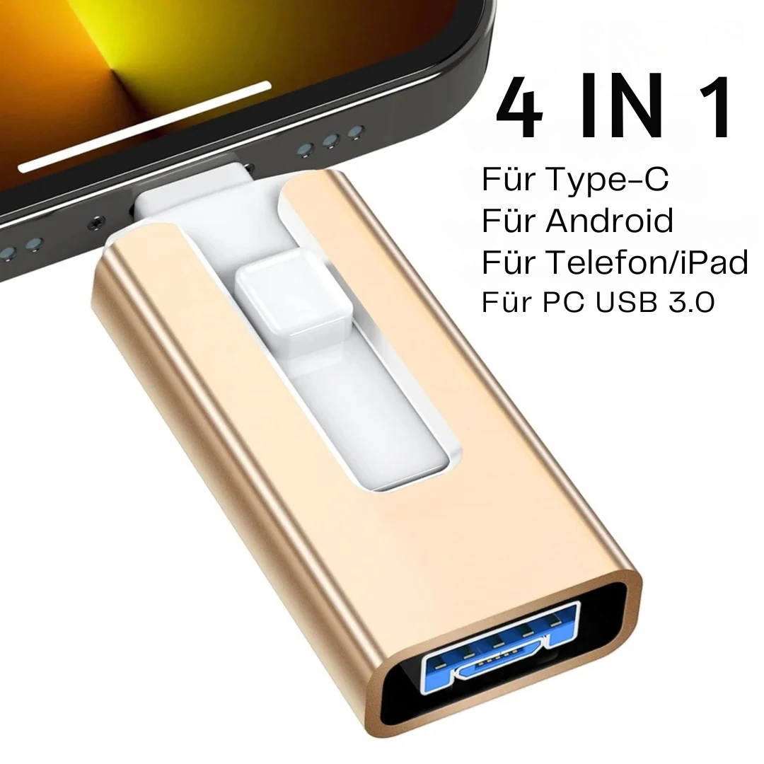 USB-Stick 2TB für Smartphone & PC | USB-A & USB-C | Ohne App, ohne Cloud