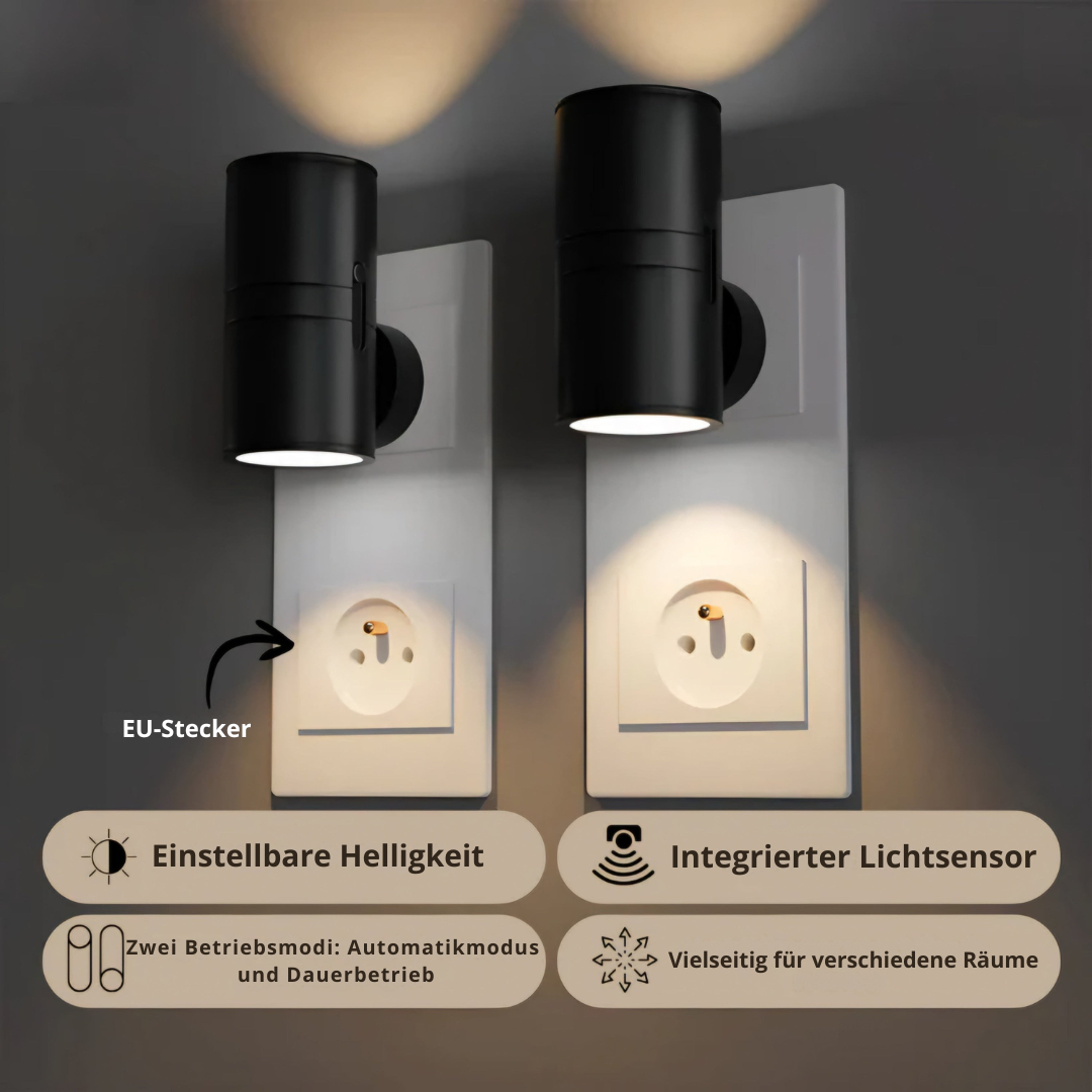 PLUGIFY One – Steckdosenlampe mit Dämmerungssensor & Dimmfunktion | Smarte Nachtbeleuchtung für Zuhause