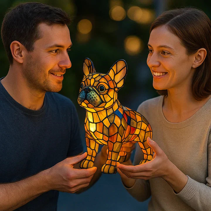 LumiPaw Handgefertigte Leuchtende Hundelampe – Stimmungslicht und Geschenk