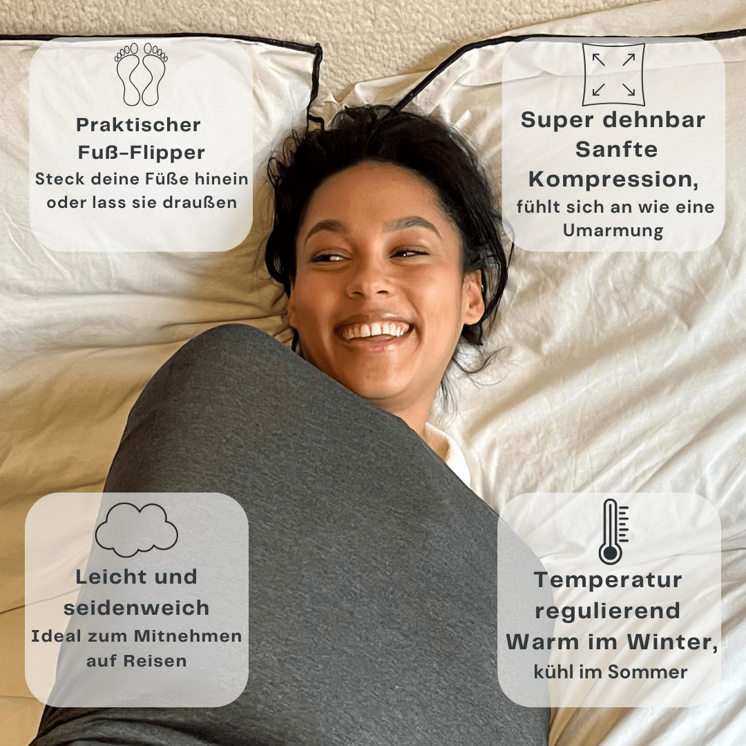 Hoodie als Alternative zur Gewichtsdecke | Für besseren Schlaf – ideal gegen Stress, Angst & Schlafstörungen