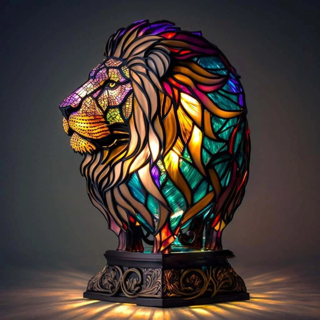 Luxeloom Tierlampe – Tiffany-Stil Glaslampe mit Tierdesign, handgefertigt und warmem Licht