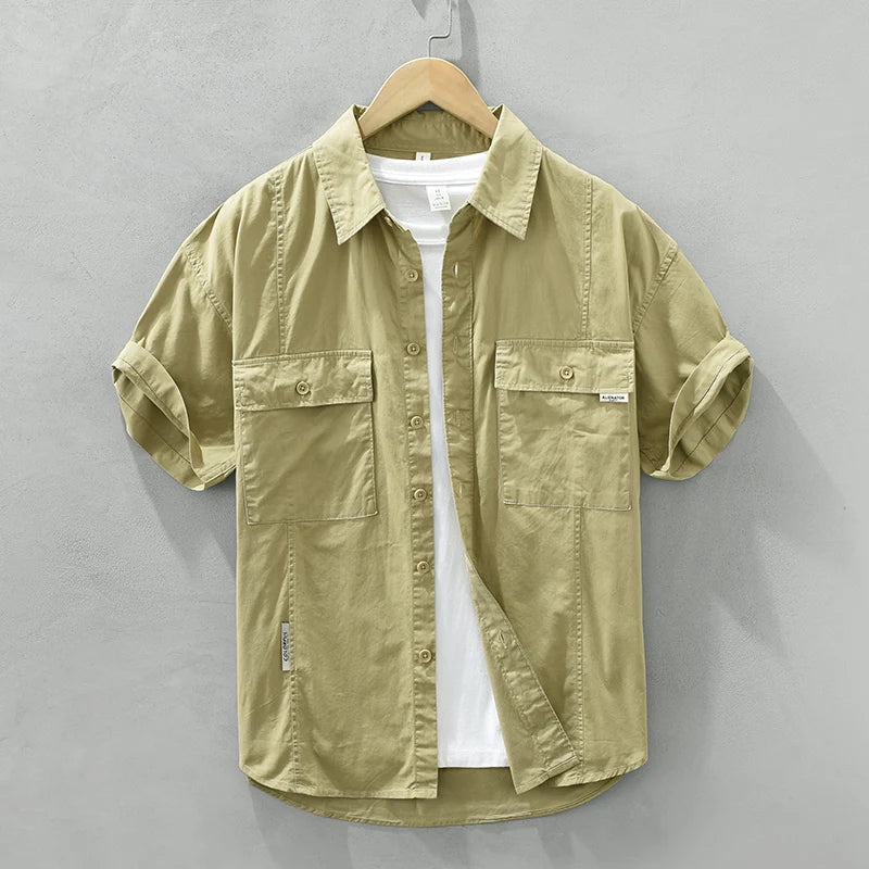 Shirt - Kurze Ärmel - Baumwolle - Sommer - Einfarbig