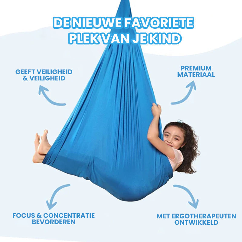 CalmiSwing Therapieschaukel 360° Drehbar – Therapieschaukel für Entspannung, Gleichgewicht & sensorische Entwicklung drinnen & draußen