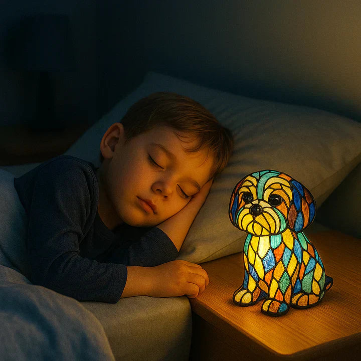 LumiPaw Handgefertigte Leuchtende Hundelampe – Stimmungslicht und Geschenk