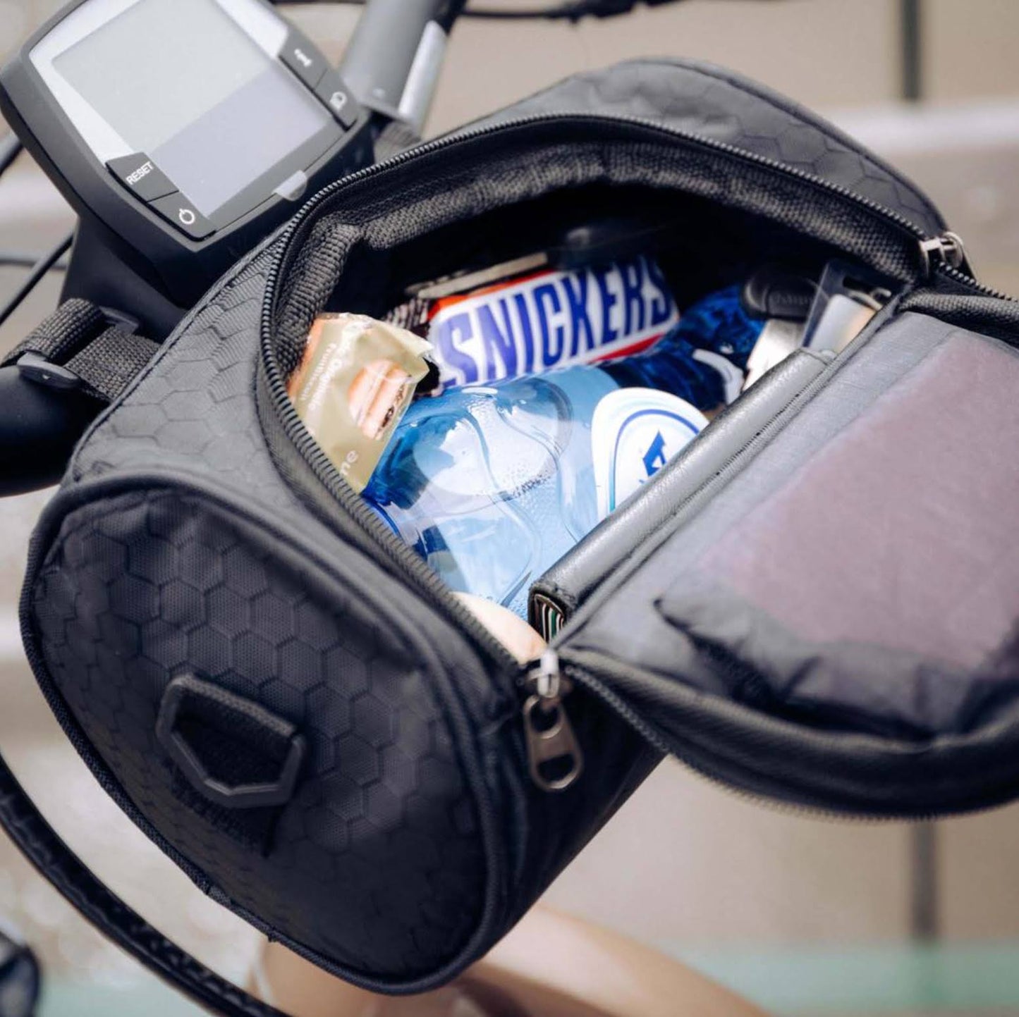 Wasserdichte Fahrradtasche mit Handyhalter – Lenker-Tasche mit Touchscreen-Fenster – Verstellbar & Universell