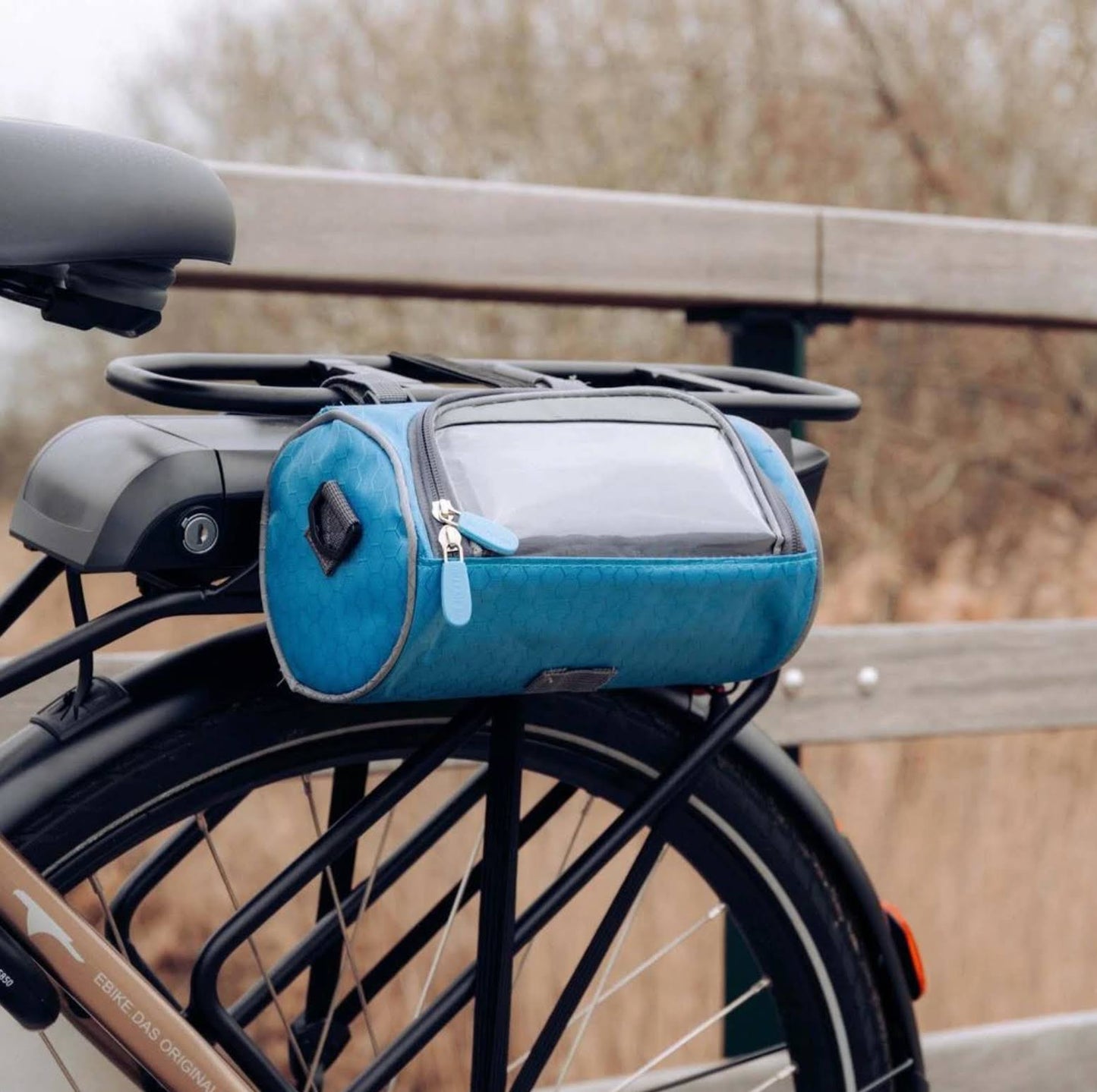 Wasserdichte Fahrradtasche mit Handyhalter – Lenker-Tasche mit Touchscreen-Fenster – Verstellbar & Universell