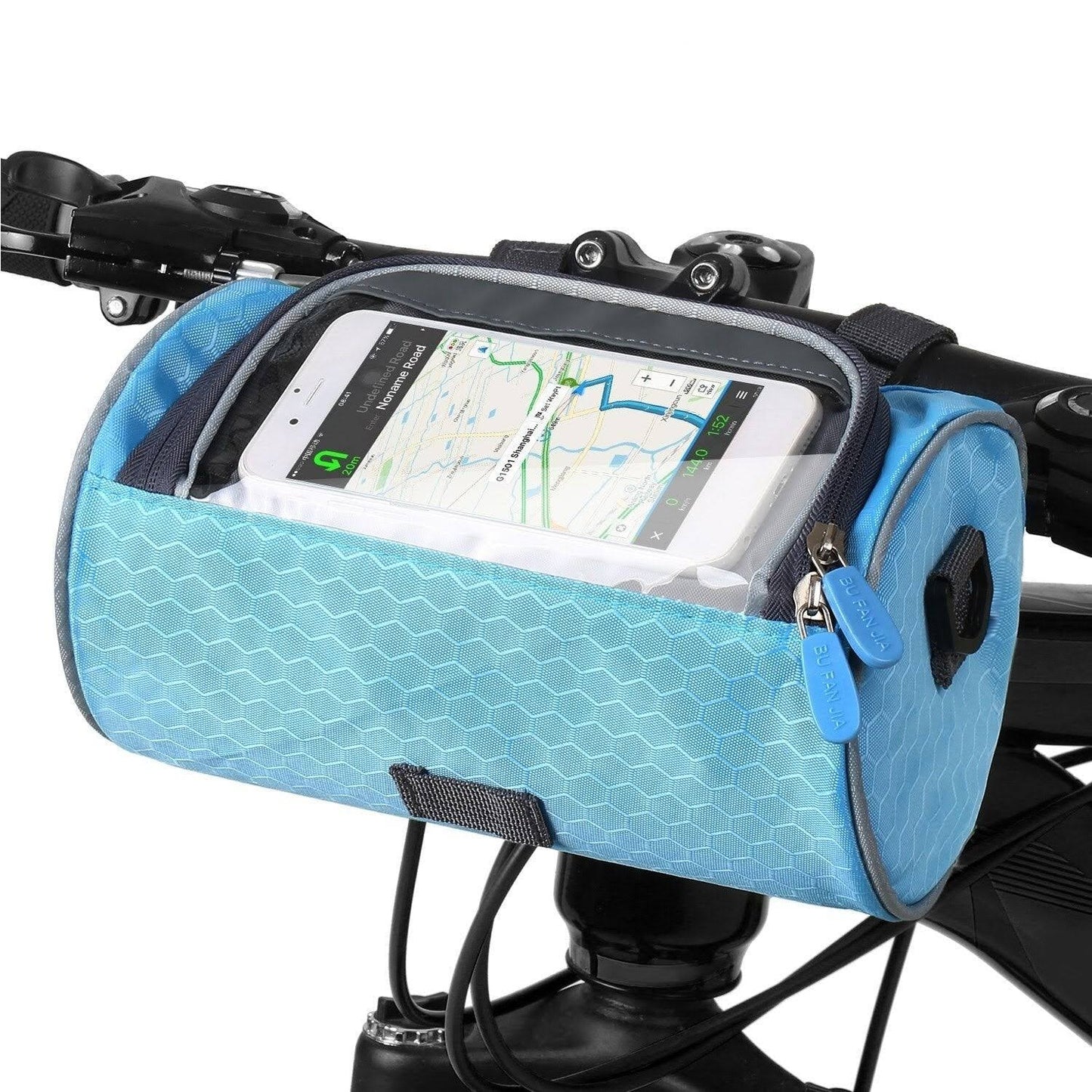 Wasserdichte Fahrradtasche mit Handyhalter – Lenker-Tasche mit Touchscreen-Fenster – Verstellbar & Universell
