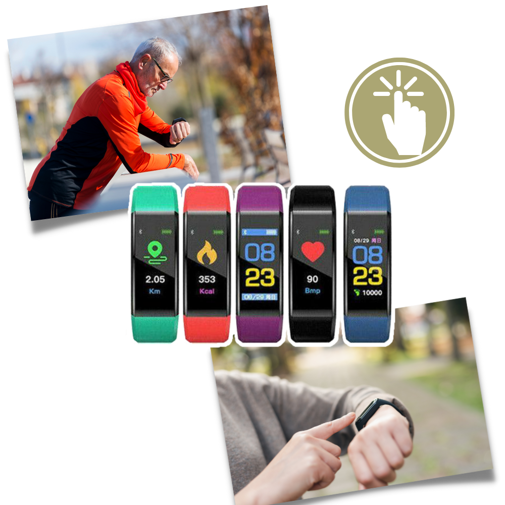 VitalBand | Senioren Smartwatch mit Gesundheitsmonitor & Großem LED-Display
