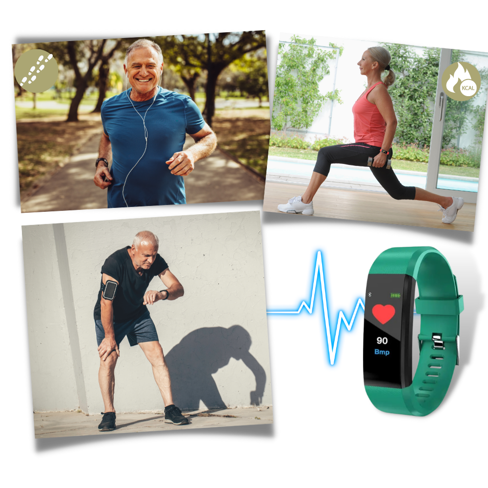 VitalBand | Senioren Smartwatch mit Gesundheitsmonitor & Großem LED-Display