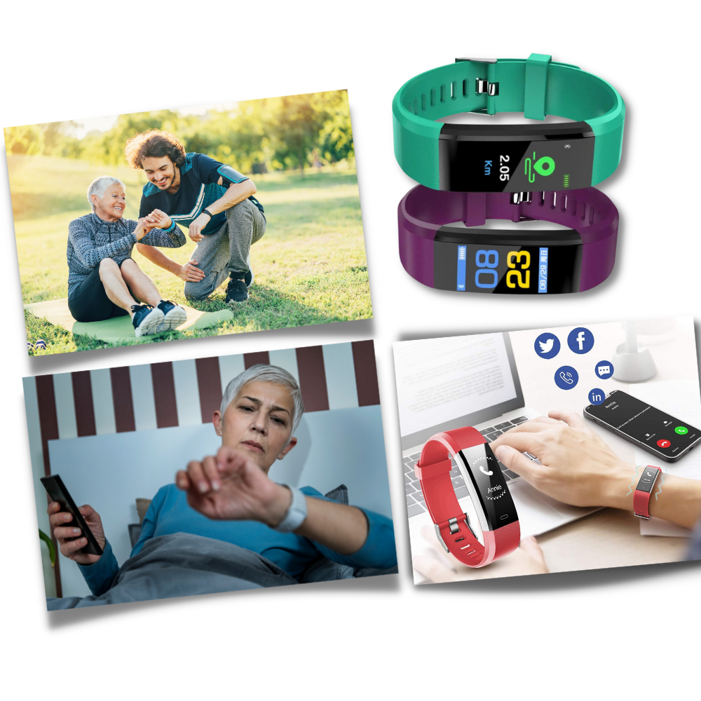 SeniorPulse Watch – Senioren-Smartwatch mit Herzfrequenz-, Blutdruck- & Schlafmonitor und großem, hellem LED-Display