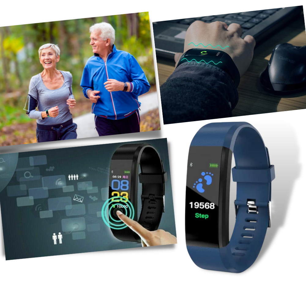 SeniorPulse Watch – Senioren-Smartwatch mit Herzfrequenz-, Blutdruck- & Schlafmonitor und großem, hellem LED-Display