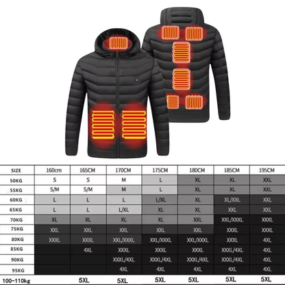 Beheizbare Unisex Jacke mit USB-Anschluss 3 Heizstufen - Waschbar & Winddicht – Ideal für Herbst & Winter