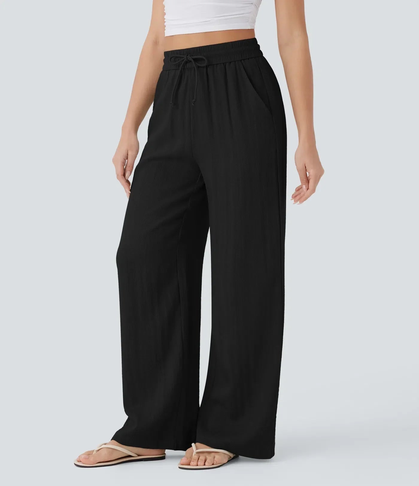 Leichte & Elegante Damen-Leinenhose mit Weitem Bein – Sommerlich, Bequem & Stilvoll