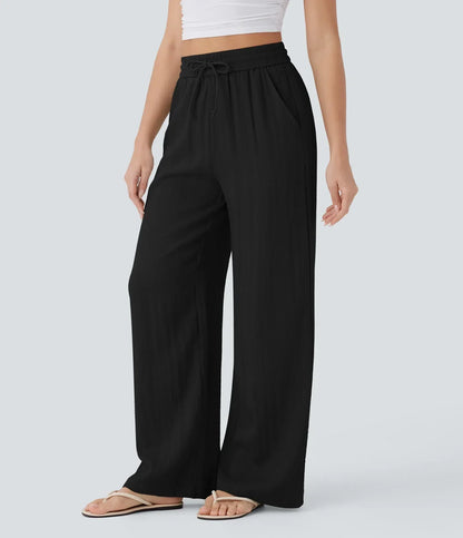 Leichte & Elegante Damen-Leinenhose mit Weitem Bein – Sommerlich, Bequem & Stilvoll