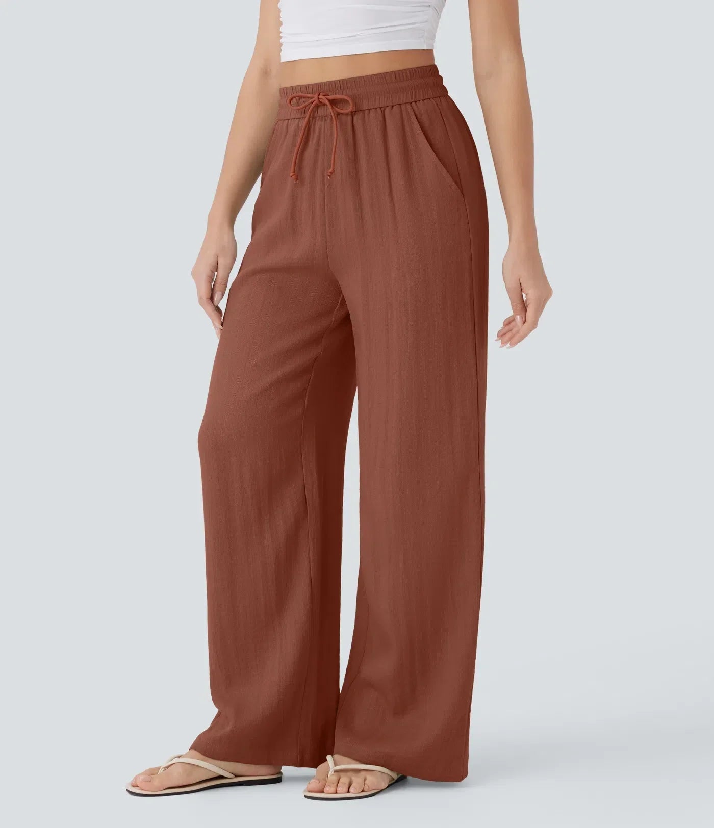 Leichte & Elegante Damen-Leinenhose mit Weitem Bein – Sommerlich, Bequem & Stilvoll