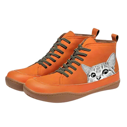 Leder Stiefeletten für Katzenliebhaber – Stilvoll, verspielt und warm durch Herbst & Winter
