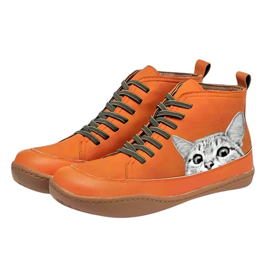 Leder Stiefeletten für Katzenliebhaber – Stilvoll, verspielt und warm durch Herbst & Winter
