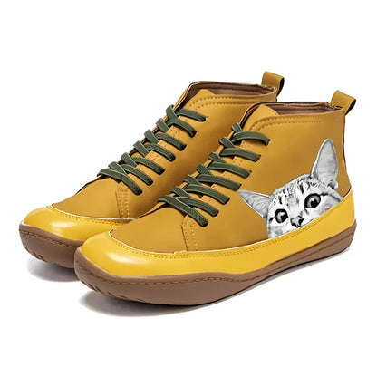 Leder Stiefeletten für Katzenliebhaber – Stilvoll, verspielt und warm durch Herbst & Winter