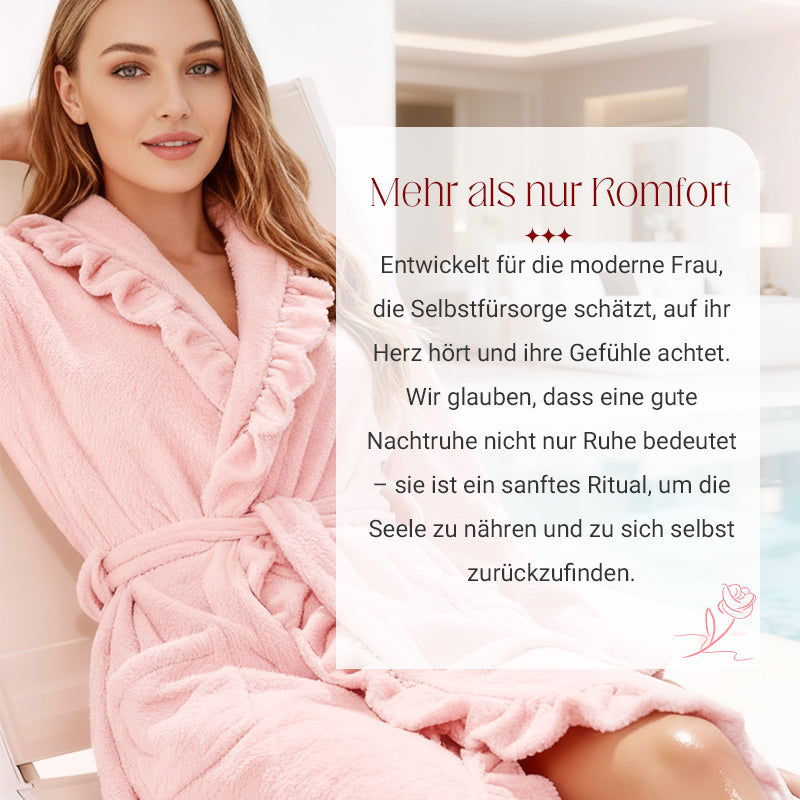 Weicher flauschiger Bademantel – Frauen, hautfreundlich, wärmend nach Dusche oder Bad