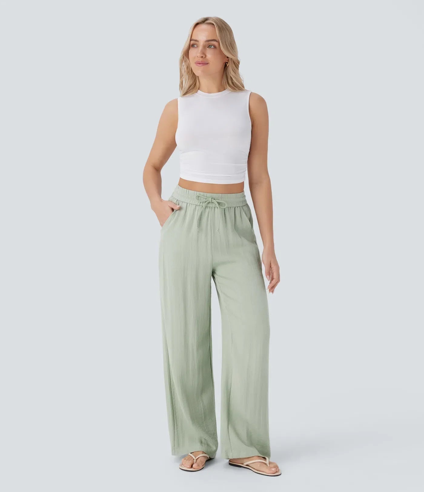 Leichte & Elegante Damen-Leinenhose mit Weitem Bein – Sommerlich, Bequem & Stilvoll