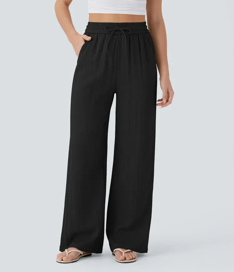 Leichte & Elegante Damen-Leinenhose mit Weitem Bein – Sommerlich, Bequem & Stilvoll