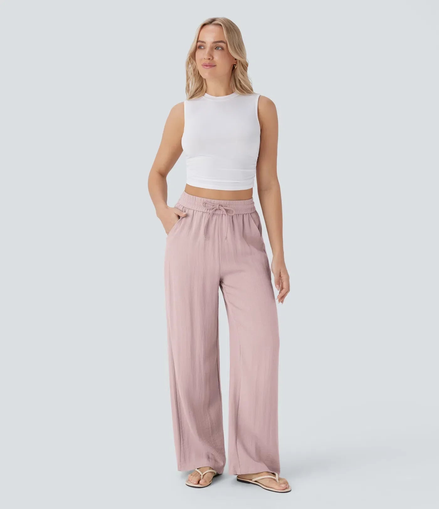Leichte & Elegante Damen-Leinenhose mit Weitem Bein – Sommerlich, Bequem & Stilvoll