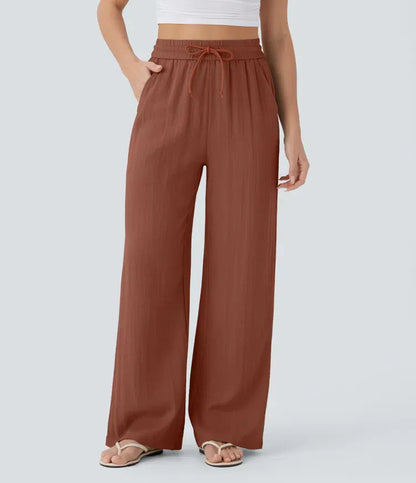 Leichte & Elegante Damen-Leinenhose mit Weitem Bein – Sommerlich, Bequem & Stilvoll