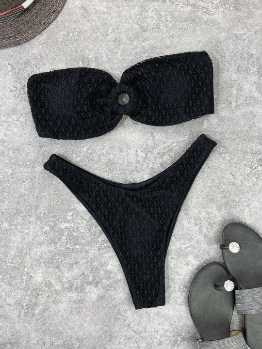 Bikini - Trägerloses Bandeau - Einfarbig - Sommer