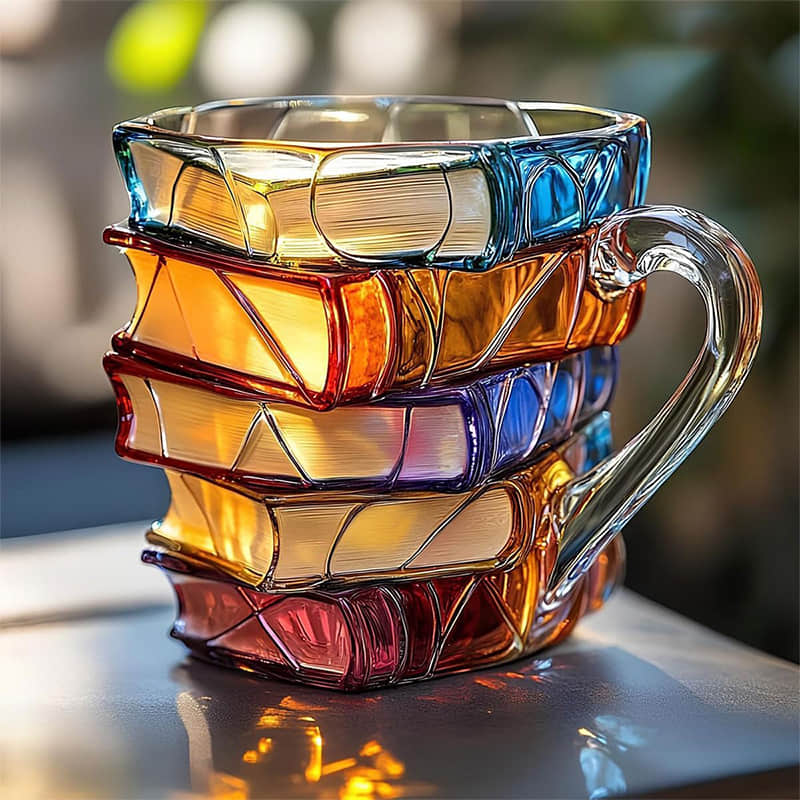 3D Handgefertigte Buch-Tasse – Einzigartiges Kunstwerk für Bücherliebhaber