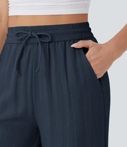 Leichte & Elegante Damen-Leinenhose mit Weitem Bein – Sommerlich, Bequem & Stilvoll
