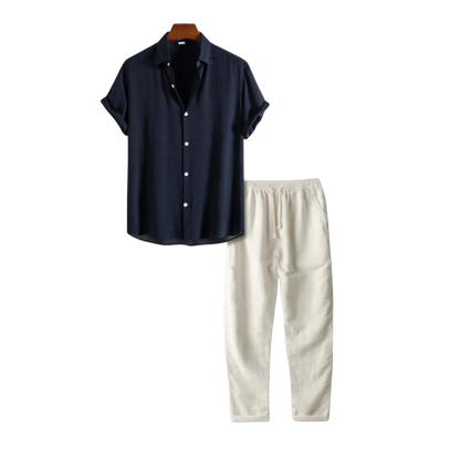 Sommer Linen Outfit Set - Lässige - Florenz bei Nacht