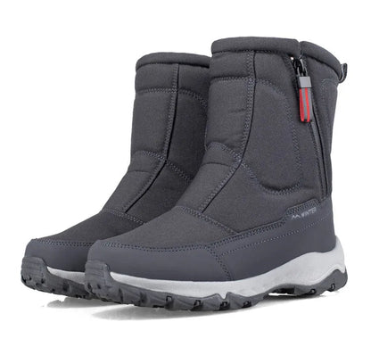 Halbhohe Winter-Snowboots für Damen & Herren – Wasserdichte Warme Stiefel mit Plüschfutter – Atmungsaktiver Baumwollmix