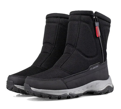 Halbhohe Winter-Snowboots für Damen & Herren – Wasserdichte Warme Stiefel mit Plüschfutter – Atmungsaktiver Baumwollmix