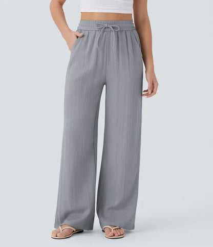 Leichte & Elegante Damen-Leinenhose mit Weitem Bein – Sommerlich, Bequem & Stilvoll