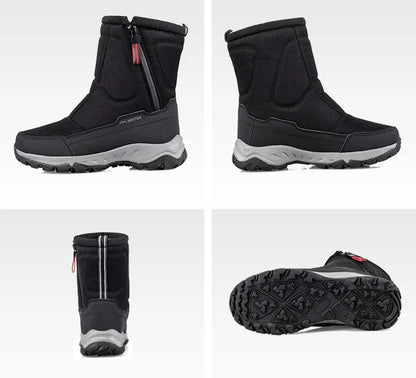 Halbhohe Winter-Snowboots für Damen & Herren – Wasserdichte Warme Stiefel mit Plüschfutter – Atmungsaktiver Baumwollmix