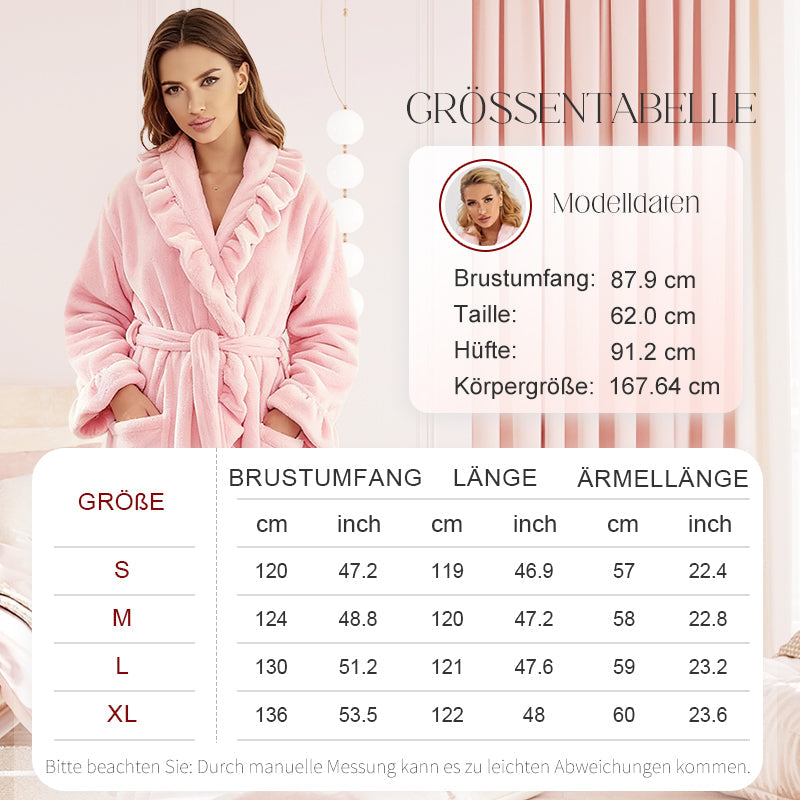 Weicher flauschiger Bademantel – Frauen, hautfreundlich, wärmend nach Dusche oder Bad