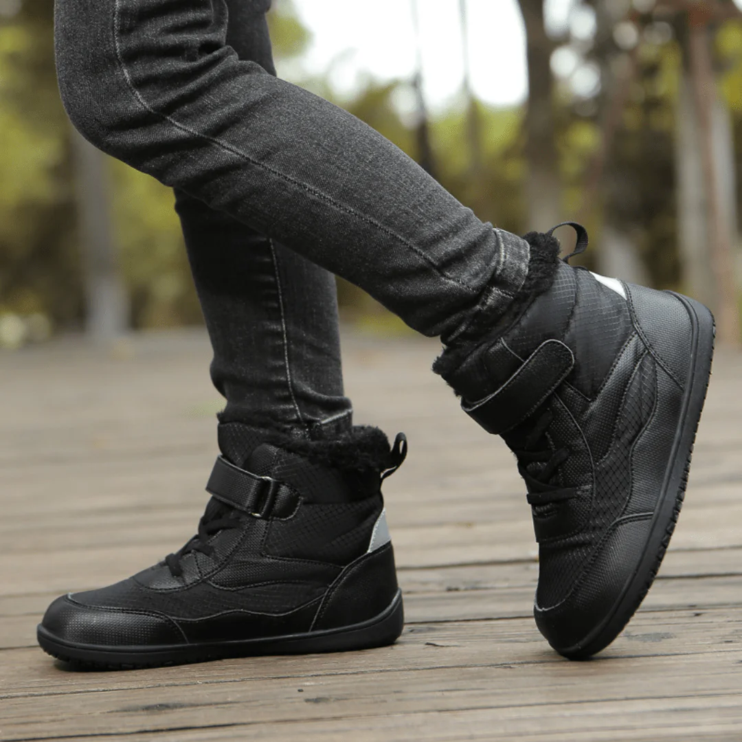 Wasserdichte Winter Kinder Barfußschuhe – gefüttert, rutschfest, natürliche Zehenfreiheit