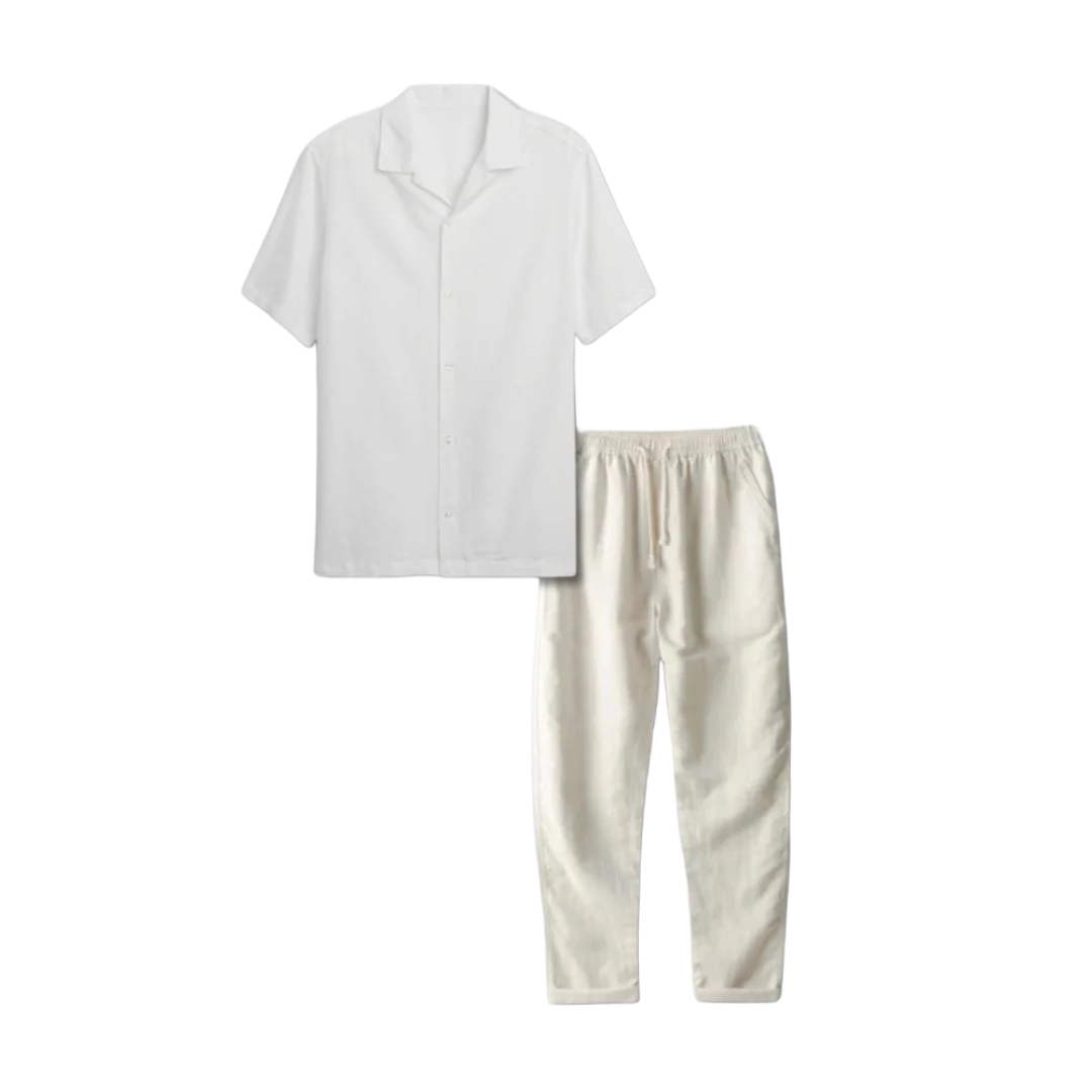 Sommer Linen Outfit Set - Lässige - Florenz bei Nacht