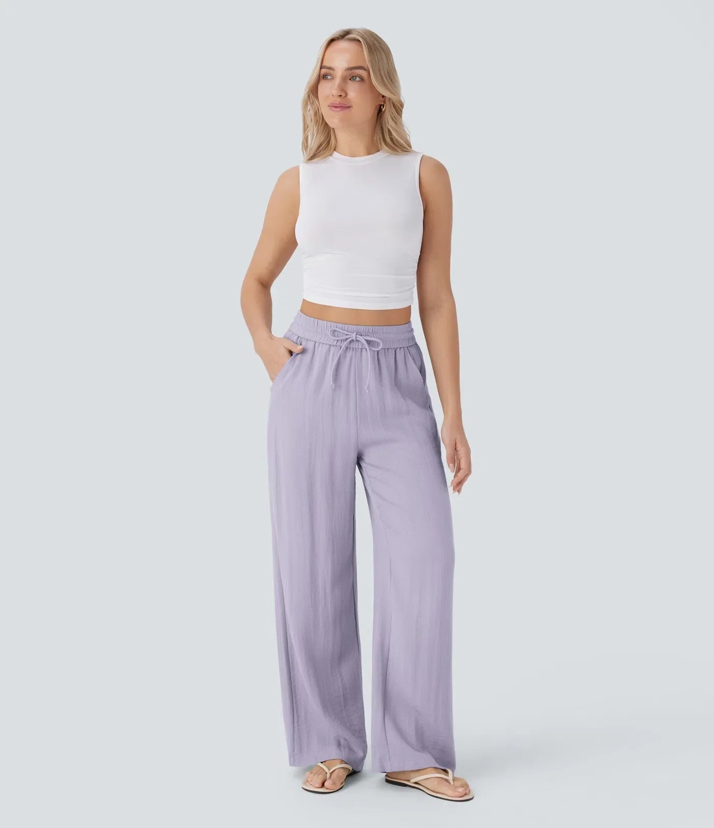 Leichte & Elegante Damen-Leinenhose mit Weitem Bein – Sommerlich, Bequem & Stilvoll
