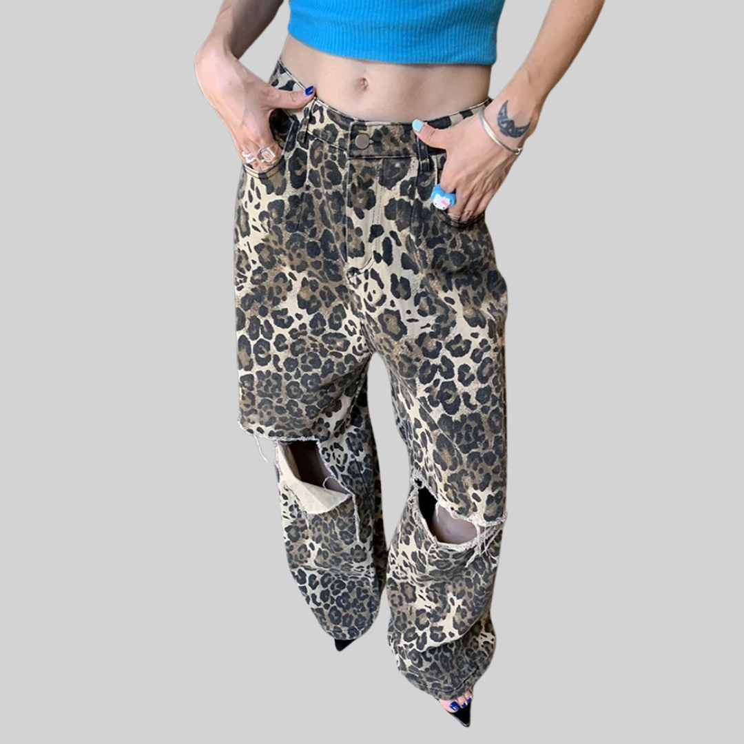 Leopard Jeans - Schick - Hohe Taille