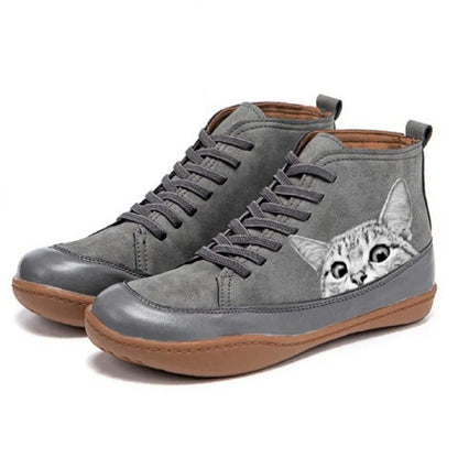Leder Stiefeletten für Katzenliebhaber – Stilvoll, verspielt und warm durch Herbst & Winter