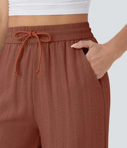 Leichte & Elegante Damen-Leinenhose mit Weitem Bein – Sommerlich, Bequem & Stilvoll