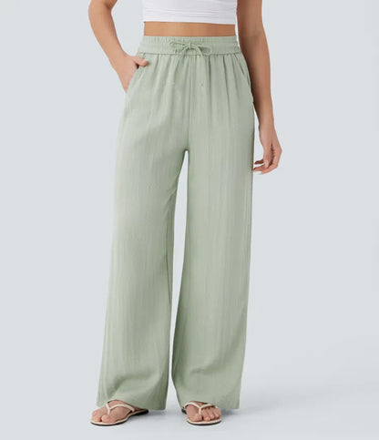 Leichte & Elegante Damen-Leinenhose mit Weitem Bein – Sommerlich, Bequem & Stilvoll