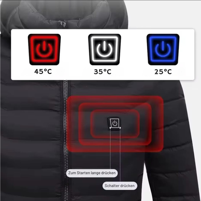 Beheizbare Unisex Jacke mit USB-Anschluss 3 Heizstufen - Waschbar & Winddicht – Ideal für Herbst & Winter