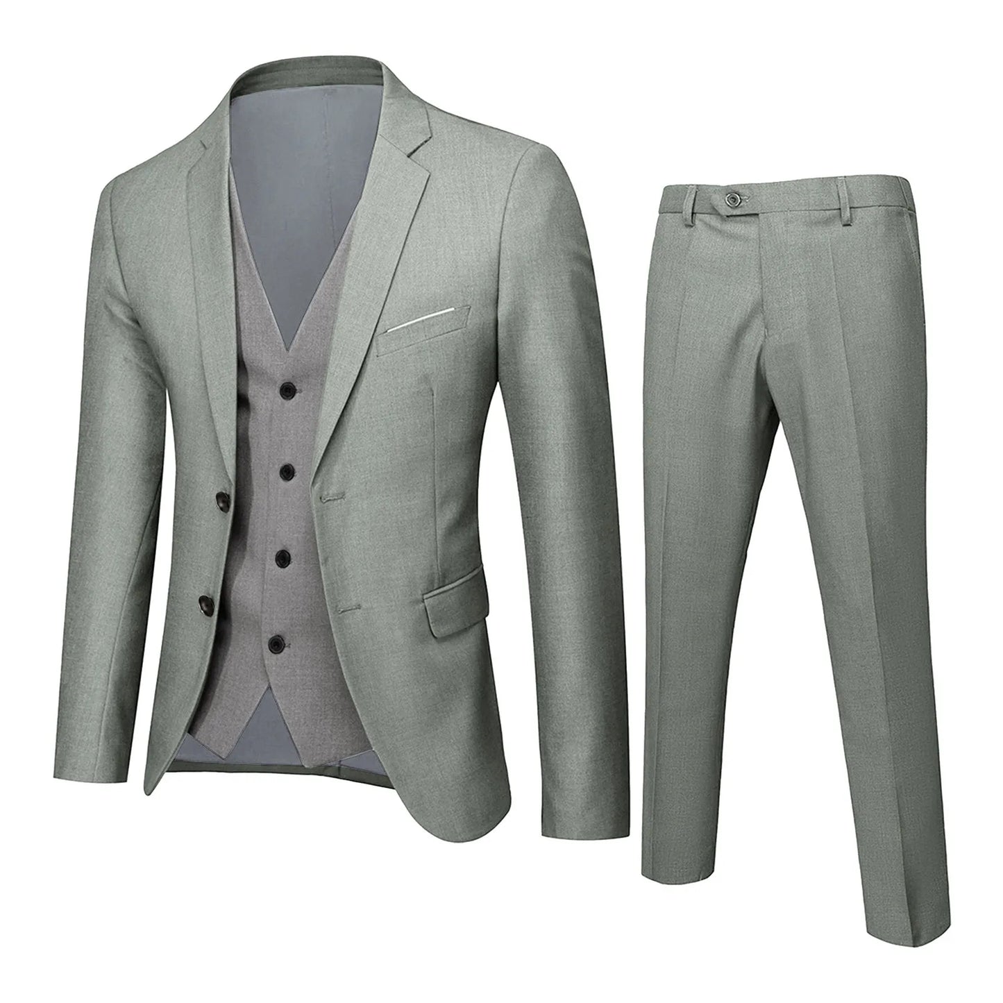 Dreiteiliger Herrenanzug - Anzug - Blazer + Gilet + Hose - Informell - Sommer