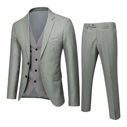 Dreiteiliger Herrenanzug - Anzug - Blazer + Gilet + Hose - Informell - Sommer