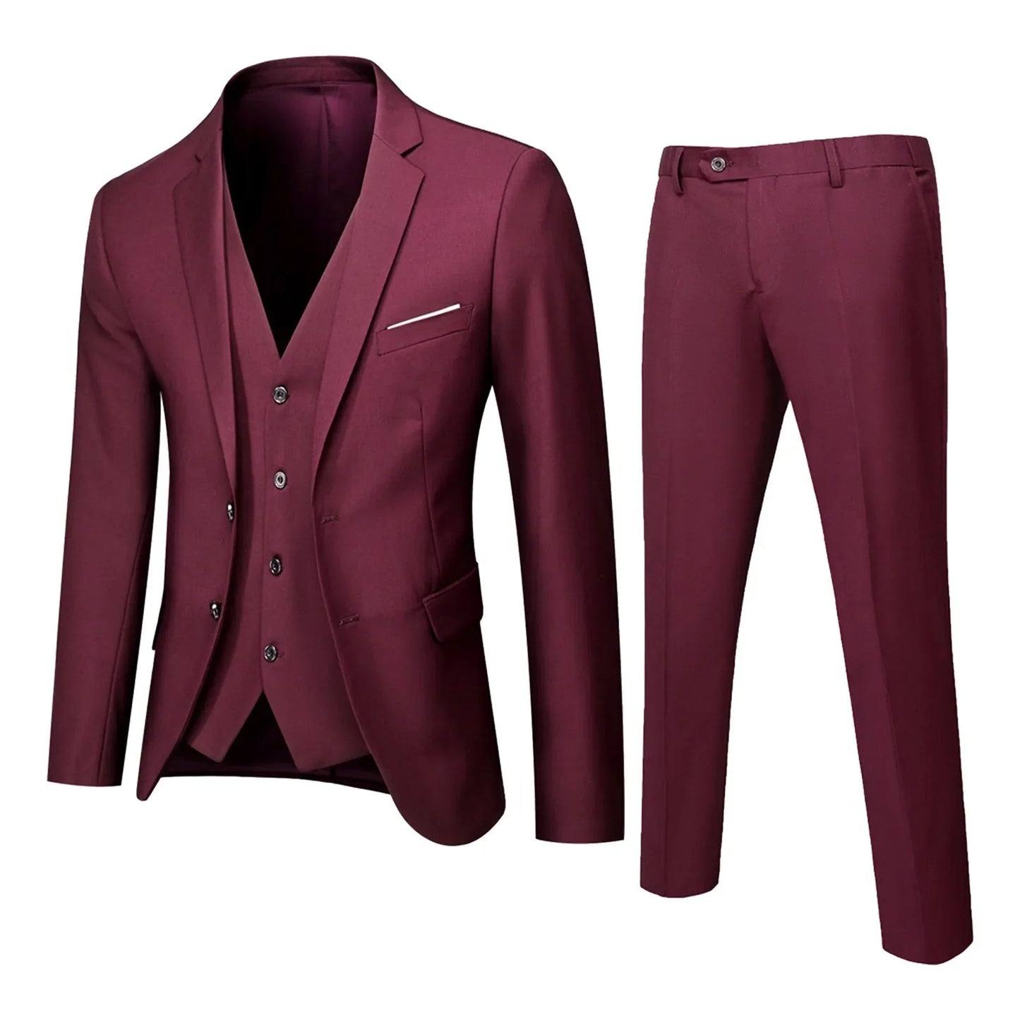 Dreiteiliger Herrenanzug - Anzug - Blazer + Gilet + Hose - Informell - Sommer